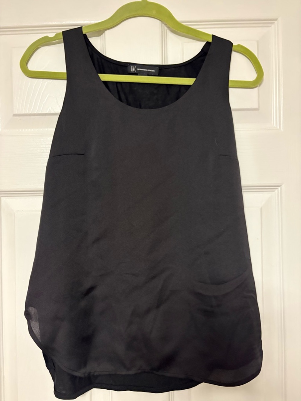 INC International Concepts Black Scoop Neck Sleeveless Camisole